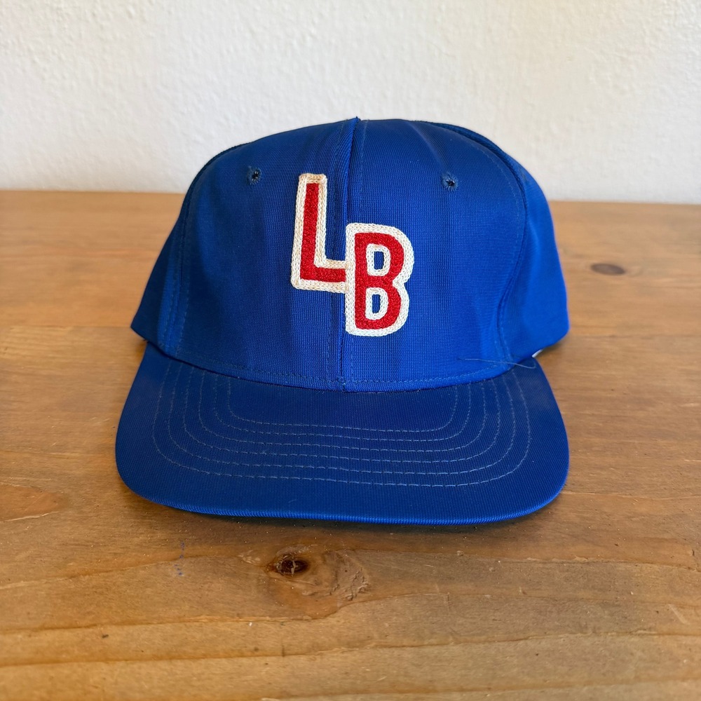 Vintage Swingster LB Long Beach Blue Snapback Hat Made in USA Trucker Cap OSFM